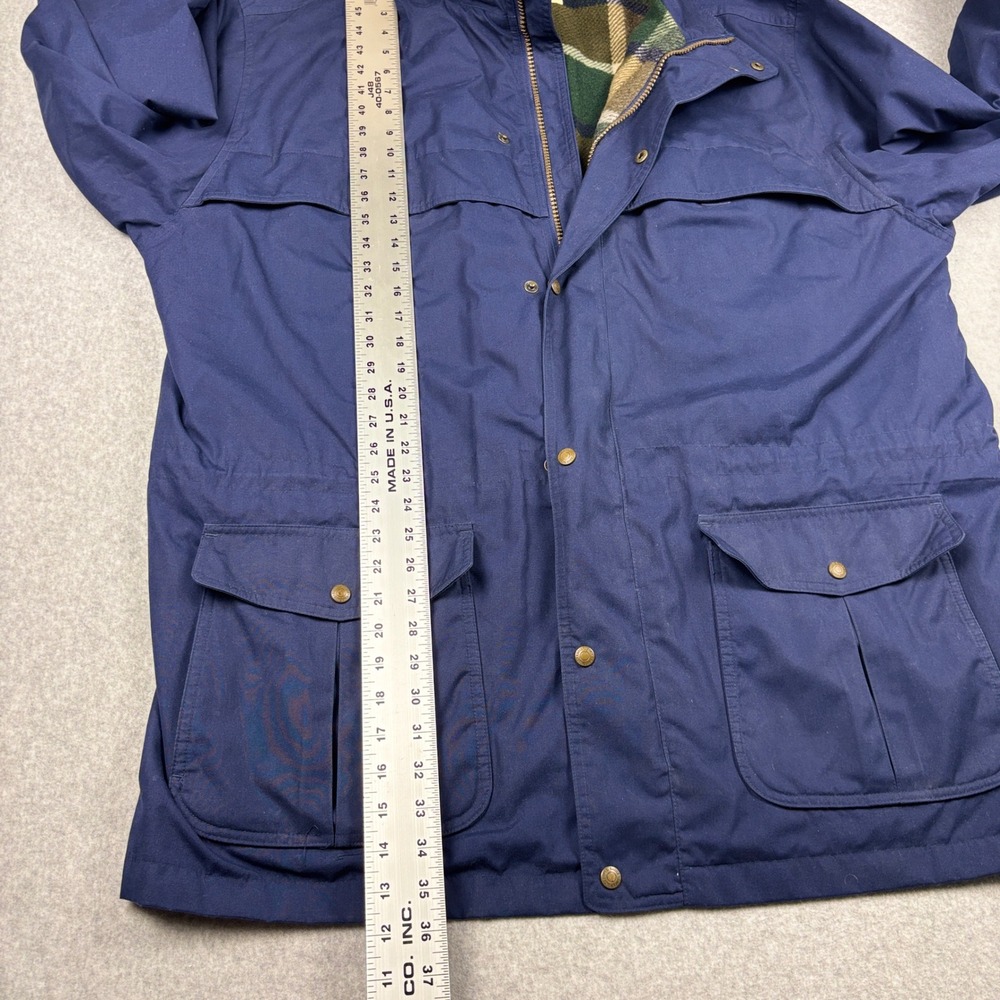 Eddie Bauer Mountain Parka Mens XXL Tall Navy Blue Wool Chore Coat Lined Jacket - Picture 6 of 9